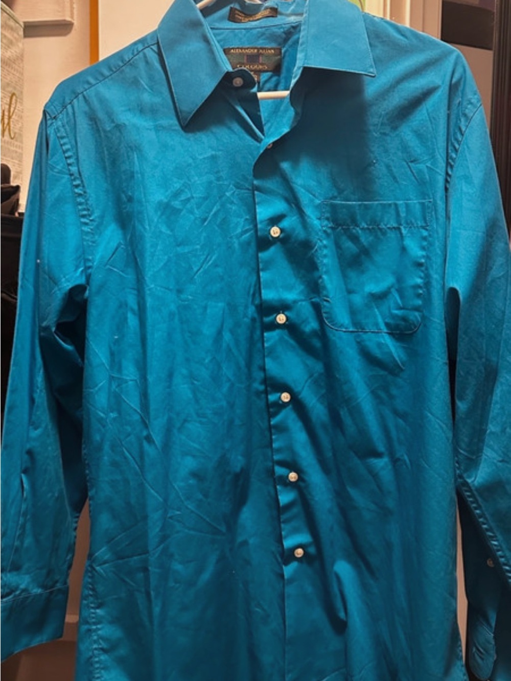 Alexander Julian Vibrant Blue Long-Sleeve Dress Shirt